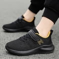 thumbnail image 6 of NOLDARES Kids Sneakers Running Lightweight, Breathable knit upper, Hook-and-loop, Cushioned foam insole, Boys Girls athletic tennis shoes(Black,13), 6 of 9