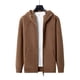 thumbnail image 4 of MHFRRA Chaqueta con Capucha de Peso Pesado, Cremallera Completa, Sudadera de Invierno Cálida para Exteriores, Ropa Informal, Suéter Suave y Cómodo Marrón, 4 of 5