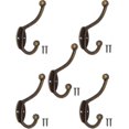 thumbnail image 3 of Antique Coat Hooks, Cast Iron Brass Bronze Design; Vintage Country Retro House, Set Of 5, 3 of 5