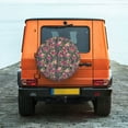 thumbnail image 6 of Salouo Rose Mix Leopard Print Spare Tire Cover 14-17 inch Spare Tire Protector Universal Tough Tire Wheel Cover for Trailer SUV and Truck-16 inch, 6 of 6