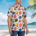 thumbnail image 2 of Lsque Watercolor Teapots pattern Hawaiian Shirt for Men, Unisex Summer Beach Casual Short Sleeve Button Down Shirts-Medium, 2 of 9