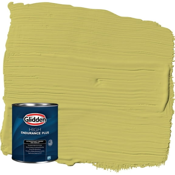 Glidden HEP Secret Safari / Green Satin Exterior Paint with Primer, 1 Quart