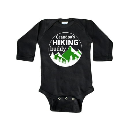 

Inktastic Grandpa s Hiking Buddy with Mountains and Trees Gift Baby Boy or Baby Girl Long Sleeve Bodysuit