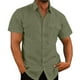 thumbnail image 4 of Camisa con Botones para Hombre, Manga Corta, Doble Bolsillo, Color Puro, Transpirable, Camisa Informal para Hombre para Fiesta de Trabajo Diaria, OD Verde M, 4 of 6