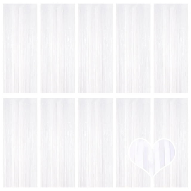 Cortinas de flecos de papel aluminio Ohiyoo 10 paquetes de 1 m x 2.5 m para decoración de fiestas
