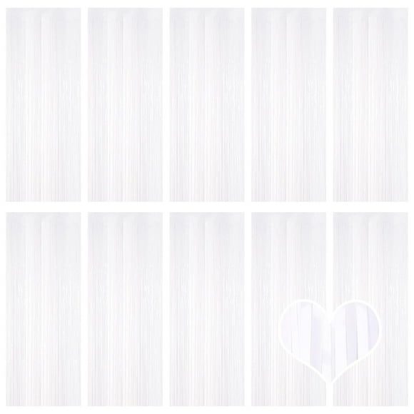 Cortinas de flecos de papel aluminio Ohiyoo 10 paquetes de 1 m x 2.5 m para decoración de fiestas