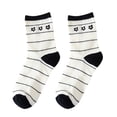 thumbnail image 3 of Women's Flowers Socks Cute Print Black and White Short Socks Ankle Socks Comfortable Ruffle Socks Gifts For Women Daily Wear C One Size, 3 of 7