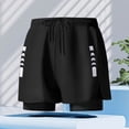 thumbnail image 2 of YLSDY Men's 2 in 1 Running Shorts 5 Inch Inseam Workout Basketball Short Swimming Trunks with Compression Liner Black XXXXXL, 2 of 7