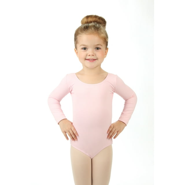 Elowel Justaucorps à Manches Longues Team Basics pour Filles Rose Taille2-4