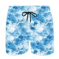 thumbnail image 4 of Men's Shorts Athletic Mens Casual Shorts Men's Special Print Drawstring Waistband Beach Casual Pocket Trouser Shorts Pants Light Blue XXXXXL, 4 of 5