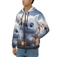 thumbnail image 3 of Kdxio Cute Animal Couple Print Men Hoodies Casual Hoodies for Men with Zip Pockets Full Zip Long Sleeve Sweatshirt Sports Hooded Jacket-Small, 3 of 5