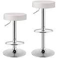thumbnail image 1 of Taburetes de bar COSTWAY modernos giratorios sin respaldo piel sintética color blanco, 1 of 9