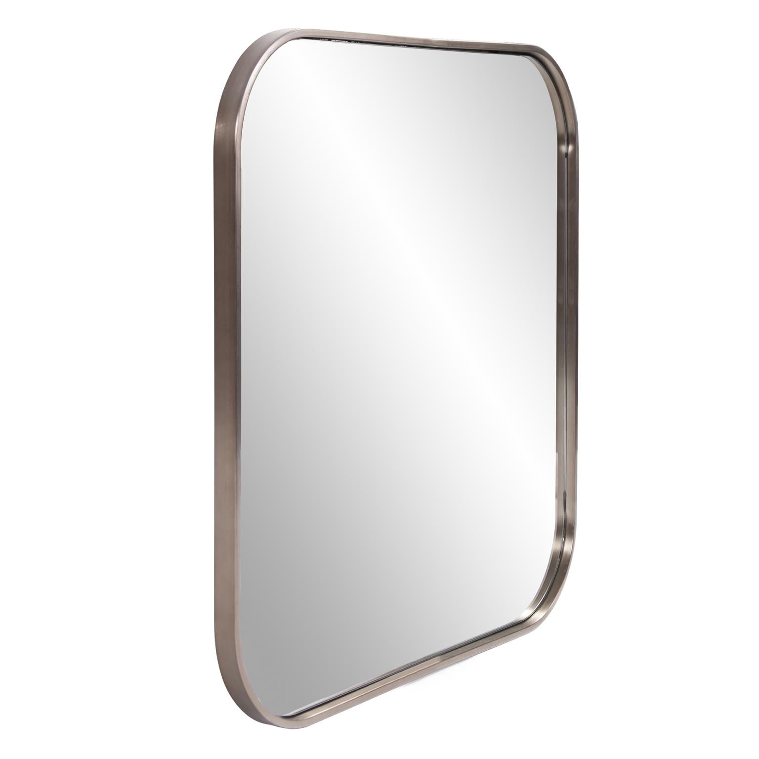 Tyler Dillon Brushed Brass Square Stainless Steel Framed Vanity Mirror - 30" x 30"