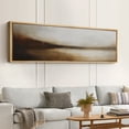 thumbnail image 2 of Large Framed Canvas Wall Art Neutral Brown Wabi Sabi Abstract Print for Modern Living Room Decoration - 60"x20" Natural Framed, 2 of 7