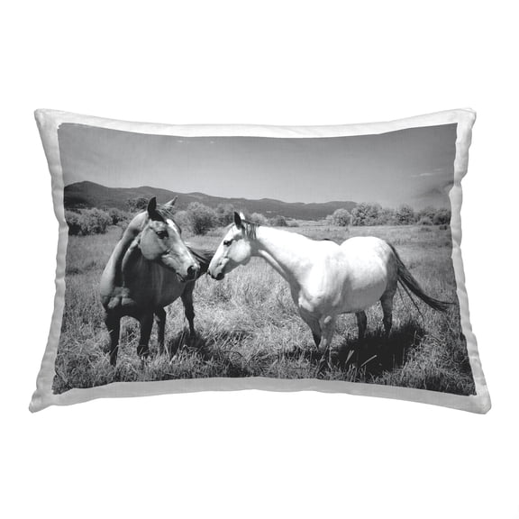 Stupell Industries Two Horses in Pasture Decorative Printed Throw Pillow, 14 x 20