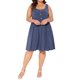 thumbnail image 2 of Vestido de verano para mujer de talla grande Agnes Orinda con botones, cuello redondo, sin mangas, vestido de estilo casual con bolsillo, 2X azul, 2 of 6
