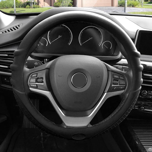 FH Group , Conception de Marques de Prise de Couvercle de Volant en Silicone Noir pour Auto