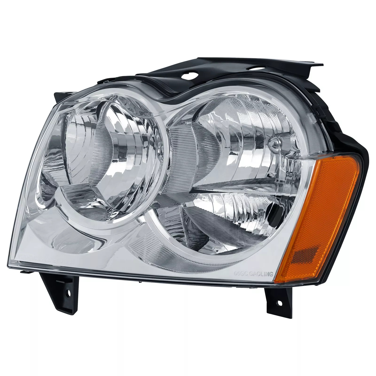 MOSTPLUS Pair Chrome Front Headlights Assembly for 2005-2007 Jeep Grand Cherokee Left & Right