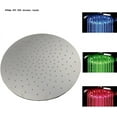 Cascada 16 Inch Ceiling Mount Round Rainfall LED Shower Head, Stainless