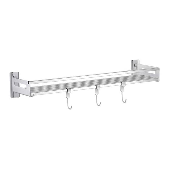 Wall-mounted Shelf Towel Rack With 3 Hooks, Decorative Shelf For Plants and Crafts