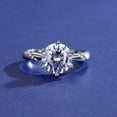 thumbnail image 5 of Women's Adjustable Ring Six Prong Moissanite Ring Diamond Fashion Ring High Quality Silver Ring New Design New, 5 of 5