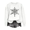thumbnail image 4 of DHFJKG Womens Sweatshirt Casual Snowflake Print Long Sleeve Crewneck Pullover Athletic New Year Holiday Festive Athleisure Tops, 4 of 4