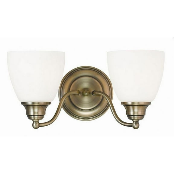 2 Light Bathroom Light in Traditional Style 15.25 inches Wide By 7 inches High-Antique Brass Finish Bailey Street Home 218-Bel-1764355