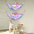 thumbnail image 2 of UniMall Stuffed Animals Net or Hammock Kids Toy Storage Organizer with LED Light Hanging Corner Stuffed Animals Holder Kids Girls Room Decor,Pink-Purple-Yellow,Large (Pack of 2), 2 of 12
