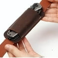 thumbnail image 3 of Retro Belt Carrying Leather Knife Scabbard Horizontally, Handmade Leather Knife Holster, Pocket Folding Knives Holder for Belt, Horizontal Carry Leathers Sheath for Belts, 3 of 7