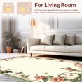 thumbnail image 2 of ODIKA 4'x6' Machine Washable Non-Slip Area Rug, Ornate Botanical with Stylized Bow Embellishments High Traffic Rug, Beige, 212019, 2 of 7