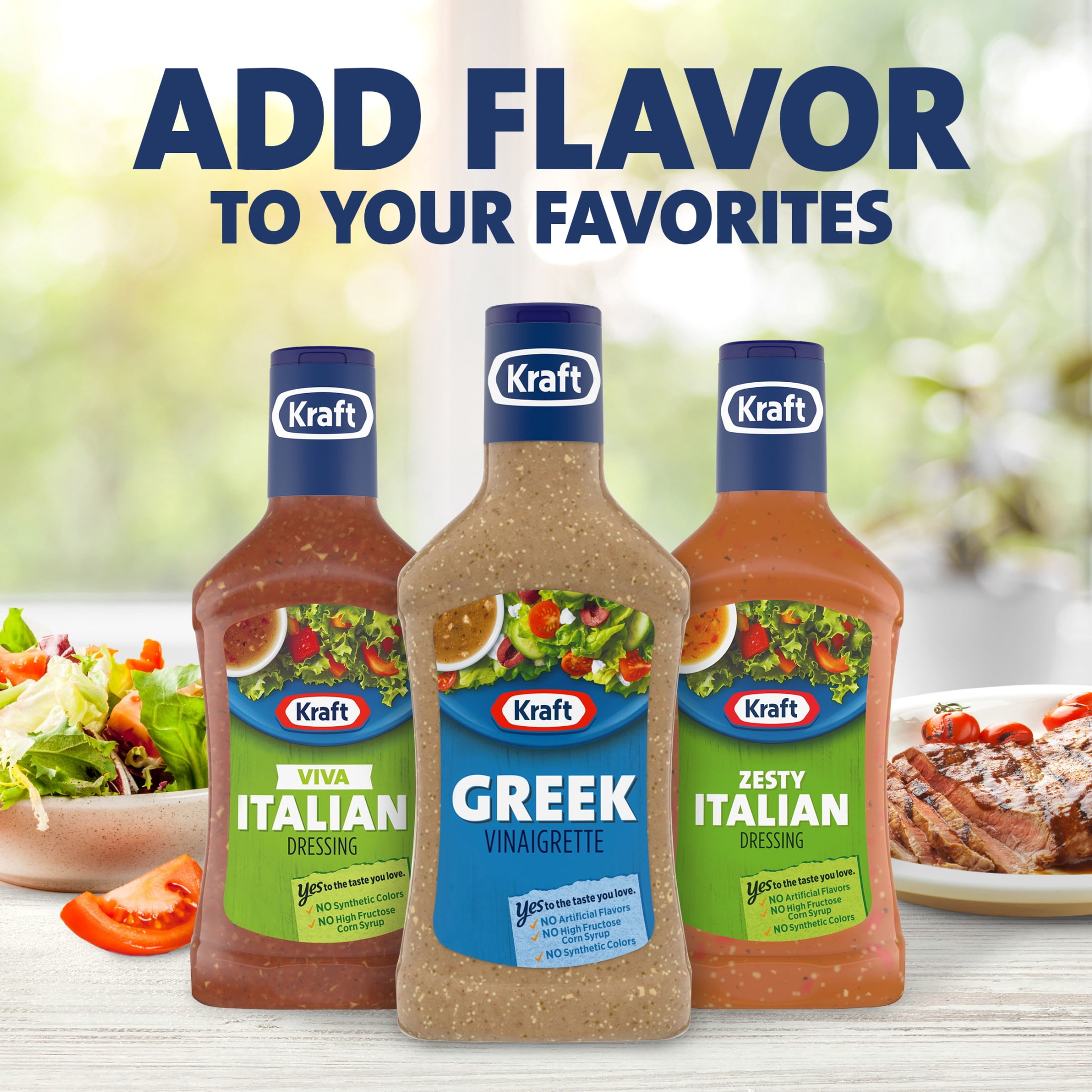 (4 pack) Kraft Greek Vinaigrette, 16 fl oz Bottle