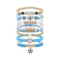 thumbnail image 2 of 2 Pcs Soccer Fan Jewelry for USA Soccer Fans, Stackable Bracelets for Women and Men, Game Day Accessories and Gifts for Soccer Lovers, Team Spirit Wristband Set, Jewelry, 2 of 5