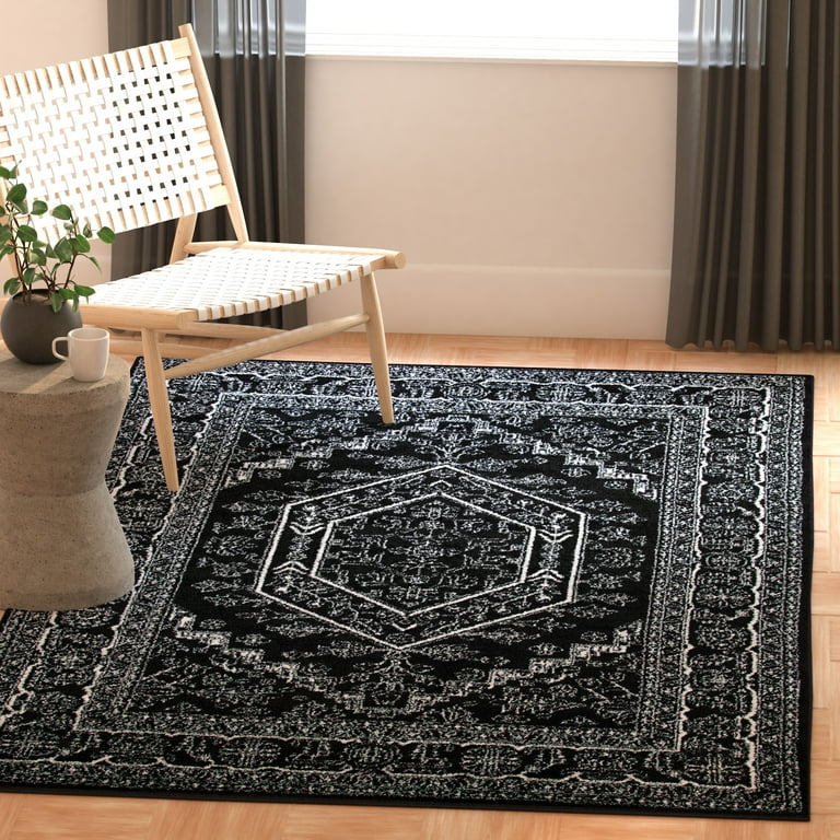 SAFAVIEH Adirondack Xavier Traditional Area Rug, Black/Ivory