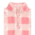 thumbnail image 4 of John Deere Toddler Girls' Fleece Quarter-Zip Sweatshirt Pink Checkerboard, 4 of 6