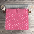 thumbnail image 3 of Ambesonne Pink Polka Dots Quilted Coverlet 3 Pcs, Grunge Drawn Rounds, King Size, Pink and White, 3 of 4