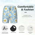 thumbnail image 3 of Yiaed Daisies Flowers Print Mens Swim Trunks Bathing Suit Compression Liner Beach Swim Shorts Swimwear Quick Dry Zipper Pocket No-Chafing Board Short-Large, 3 of 6