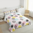 thumbnail image 3 of Homewish Multicolor Circle Circular Bedding Comforter Set,Modern Geometric Artistic Twin Comforter Sets,Pink Black Cyan Bedding Set For Girl Kids,Luxury Bedroom Decor Reversible,2 Pieces, 3 of 8