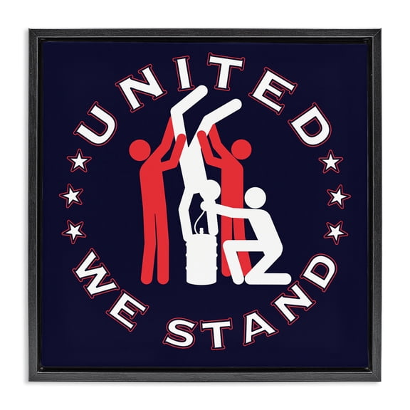 Stupell Industries Contemporary Funny Keg Stand Black Floating Frame Canvas Art, 18 x 18, by Jedco Brands Inc.