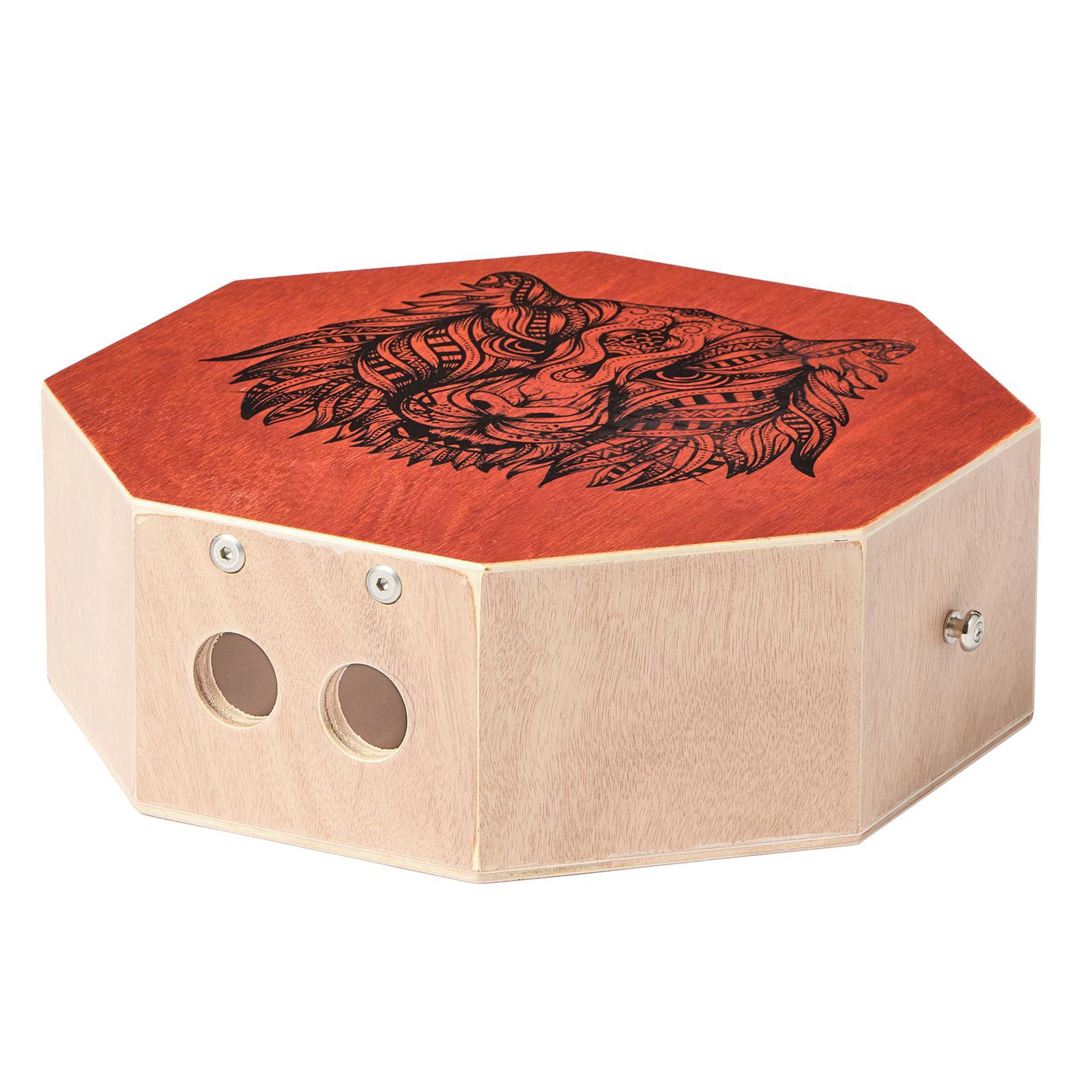 Cajon Box Drum with Internal Guitar Strings, Portable Wooden Percussion Box, Birch Wood Drum Musical Instrument with Adjustable Strap, for Beginners & Professionals, 11.6 x 11.6 x 4 in