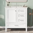 thumbnail image 2 of 30" Bathroom Vanity , Modern Bathroom Cabinet with Sink Combo Set, Bathroom Storage Cabinet with a Soft Closing Door and 3 Drawers, Solid Wood Frame(White), 2 of 18