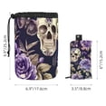 thumbnail image 5 of PhooArto Large Barrel Drawstring Makeup Bag, Purple Rose Sugar Skull Travel Cosmetic Bag Portable Make Up Organizer Bag, 5 of 6
