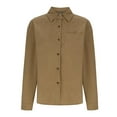 thumbnail image 6 of Womens Tops Oversized Corduroy Collared Button Down Long Sleeve Shacket Jacket Blouse Tops With Pocket M Size Going Out Tops For Women Women's Tops Tees & Blouses, 6 of 7
