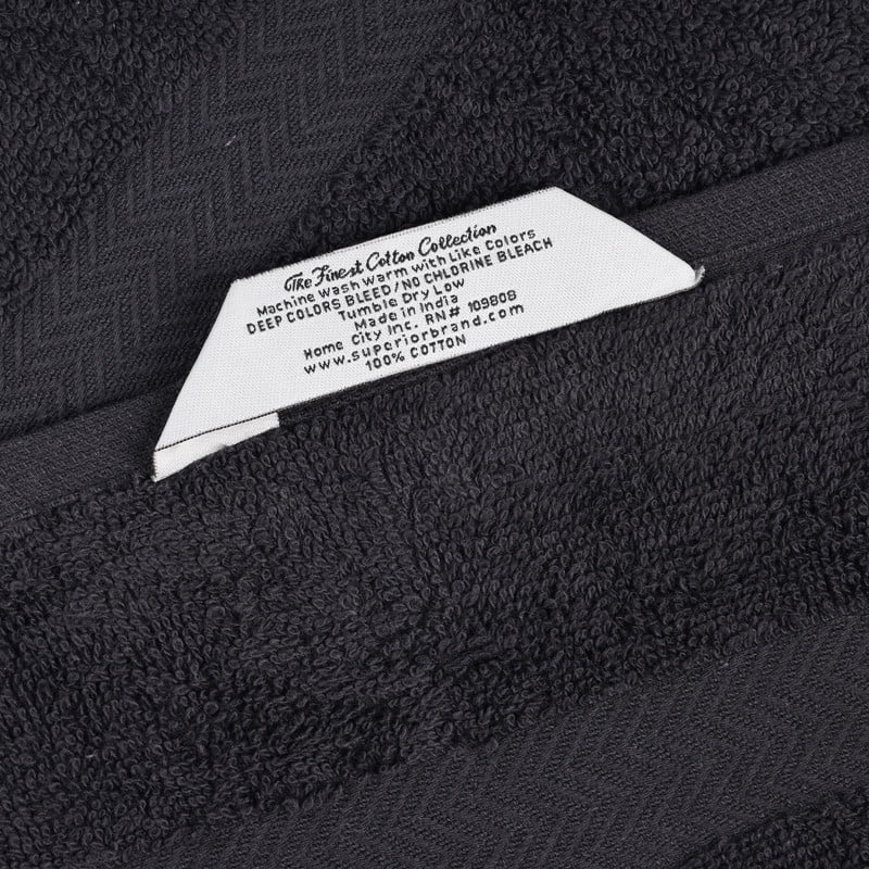 Superior Franklin 18-Piece Cotton Towel Set, Super Soft Quick Dry Fade Resistant Towels, Black