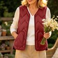 thumbnail image 4 of Naotn Quilted Zip Up Vest for Women Thermal Lightweight V Neck Jackets Travel Fall Outfits with Front Pockets, 4 of 6