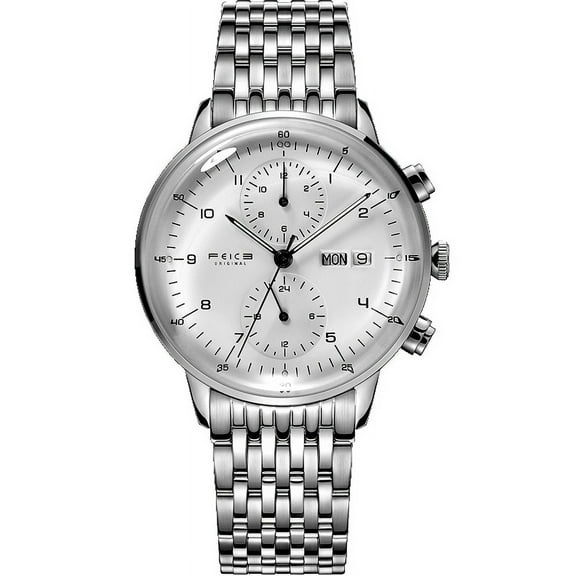 FEICE Men’s Watches Bauhaus Automatic Watch Stainless Steel Mechanical Watch Wristwatch Casual Dress Watches for Men with Leather Bands Date -FM121