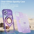 thumbnail image 3 of Dteck for iPhone 13 Pro Max Case with Camera Lens Protector, Love Heart with Rotating Ring Holder Stand Sparkly Phone Case for iPhone 13 Pro Max,Purple, 3 of 5