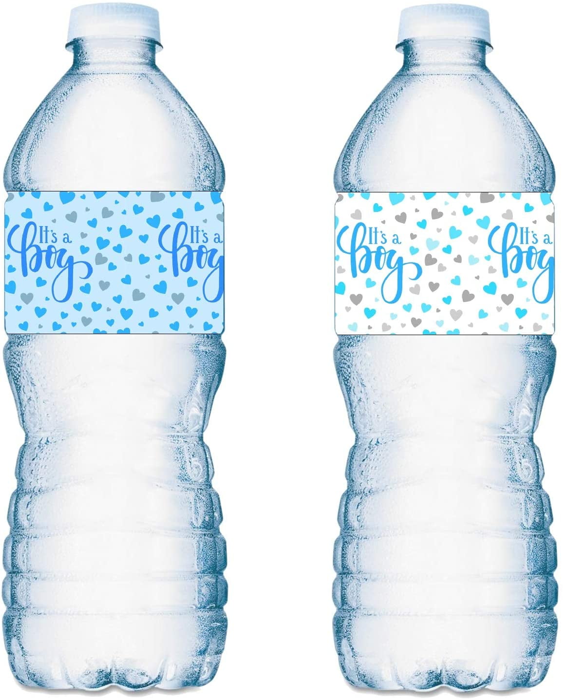 20 Its a Boy Water Bottle Labels Blue and White Baby Shower Party