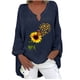 thumbnail image 1 of Camiseta suelta estampada a la moda para mujer Blusa de manga larga con cuello en V Tops casuales Pompotops  FGAJ3832, 1 of 5