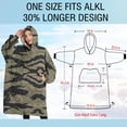 thumbnail image 4 of Oversized Wearable Blanket Hoodie,Green Camo Tiger Stripe Pattern Sherpa Blanket Hoodie with Super Pockets,Super Warm Fuzzy Pullover for Women & Men, 4 of 6