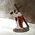 thumbnail image 4 of Estatua de resina de Jesús, figura de cruz, figura sagrada católica, escultura de Cristo, adorno decorativo para estante de mesa, colección de coches Macarena Estatuilla de Jesús, 4 of 8